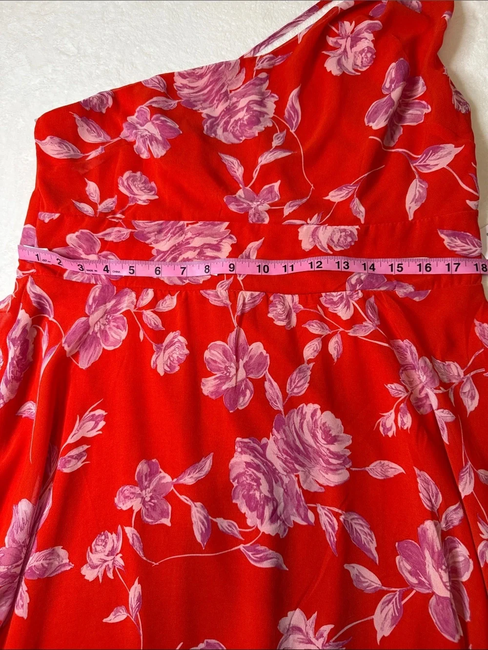Premier Amour Bright Orange and Pink Floral Pattern Sundress